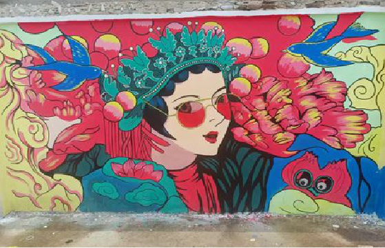 眉县墙体彩绘-网红墙