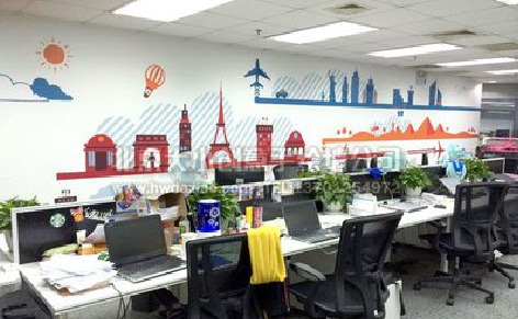 眉县教你设计办公室墙绘的方法。